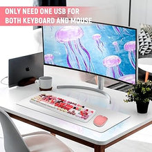 Load image into Gallery viewer, FOPETT Wireless Keyboard and Mouse Sets,Reliable 2.4 GHz Connectivity for PC,Laptop,Smart TV and More (White Colorful)