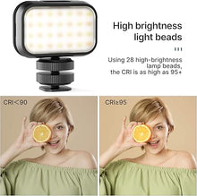 Load image into Gallery viewer, Vlogging Light PICTRON VL28 LED Light for iPhone Mini LED Camera Light Rechargeable 5600K 95+ Long-Lasting Fill Light for Gopro Hero 9 8 7 6 5 DJI OSMO Smartphone Sony ZV-1 A7 RX100 VII Canon Camera