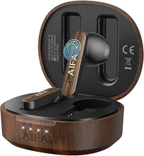 Load image into Gallery viewer, AIFA Wireless Earbuds Bluetooth 5.3 Headphones, Wooden Wireless Earphones 35 Hrs Playtime with Wireless Charging Case with Noise Cancelling Mic for Calls for TV Smart Phone Laptop Computer Sports