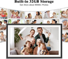 Load image into Gallery viewer, WiFi PWOSUN Digital Picture Frame - Large 15.6-inch Digital Photo Frame with FHD Touchscreen, Dual-WiFi Smart Frames, 32GB, Unlimited Cloud Storage, Share Photos & Videos via APP/Email, Auto-Rotate