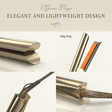 Load image into Gallery viewer, Titanelli 2 in 1 Titanium Hair Straightener and Curler | 100% Pure Ti-Thermal Technology Flat Iron | 1-Inch Professional Styling | Available in Black, Gold, and Pink (Gold)