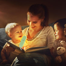 Load image into Gallery viewer, Book Light, USB Rechargeable, Eye-Cared Amber Light, 8 LEDs, Green, Modern Style, Metal & Plastic, Clip-On, Stepless Dimming, for Reading in Bed, Kids, Living Room