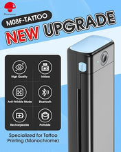 Load image into Gallery viewer, Phomemo M08F Upgraded Tattoo Stencil Printer, Thermal Tattoo Printer with 10pcs Tattoo Transfer Paper, Tattoo Supplies for Tattoo Artists & Beginners, Compatible with Phone, Tablet & PC, Black & Blue