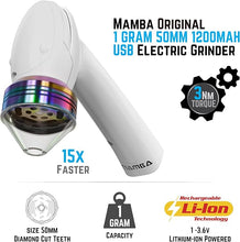 Load image into Gallery viewer, Mamba Original 1g Smoky USB Electric Herb Grinder. Small Portable Metal Herbal Grinder Machine & Spice Mill for the Kitchen