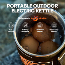 Load image into Gallery viewer, Electric Kettle Pot, French Press Coffee Maker, Small Portable Travel Water Boiler Cooker, 30 oz Electric Tea Kettle for boiling water, Popcorn Maker, Camping RV Essentials