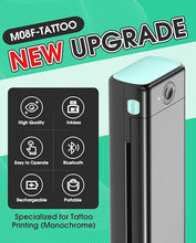 Load image into Gallery viewer, Phomemo M08F Wireless Tattoo Transfer Stencil Printer, Thermal Tattoo Machine with 10pcs Free Transfer Paper, Tattoo Printer Kit for Tattoo Artists & Beginners, Compatible with Smartphone & Pc