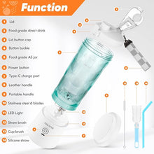 Load image into Gallery viewer, Portable Blender for Shakes and Smoothies 20oz USB-C Rechargeable Personal Size High Speed Mini Mixing Juicer,for Shakes and Nut, Juice, Vegetables Baby Food