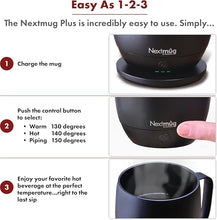 Load image into Gallery viewer, Nextmug Plus - Temperature-Controlled, Self-Heating Coffee Mug (Black - 18 oz.)