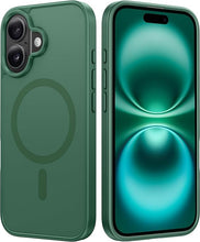 Load image into Gallery viewer, FNTCASE for iPhone 16 Phone Case: Magnetic Matte Textured Shockproof Military Grade Drop Protection Cell Phone Cover | Slim Rugged Anti-Slip Durable Protective Bumper Cases(Green)