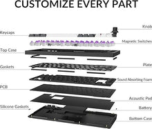 Load image into Gallery viewer, Keychron Q1 HE Wireless Custom Mechanical Keyboard with Hall Effect Gateron Double-Rail Magnetic Switch Rapid Trigger, QMK 2.4 GHz Bluetooth RGB Compatible with Mac Windows Linux (Hot-swappable)