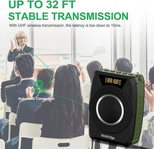Load image into Gallery viewer, Bluetooth 5.0 Voice Amplifier with Wireless Mic Headset, Waterproof Personal Microphone Wireless Voice Amplifier, 20W Loudly Portable Megaphone PA System for Teachers, Safety Drills, Outdoors Indoors