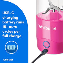 Load image into Gallery viewer, nutribullet Portable Blender, Cordless, 20oz Vessel, Personal Blender, USB-C Rechargeable, Bright Pink, NBPB50100BP