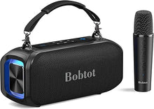 Load image into Gallery viewer, Small Portable Karaoke Machine for Adults with Wireless Microphone, 40W Peak Portable Bluetooth Speaker with Microphone and Lights, Punchy Bass, Four Magic Sound Effects, Home Speaker Mic Set