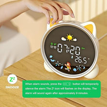 Load image into Gallery viewer, Kids Alarm Clock with Night Light,OK to Wake Clock for Kids,Stay in Bed Clock and Sleep Training,Nap Timer Temperature Detect Cute Kids Room Decor,Gift Ideas for Kids Toddler Boy Girl(Cat)