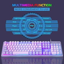 Load image into Gallery viewer, Gaming Keyboard and Mouse Combo, K1 RGB LED Backlit Keyboard with 104 Key Computer PC Gaming Keyboard for PC/Laptop (Purple)