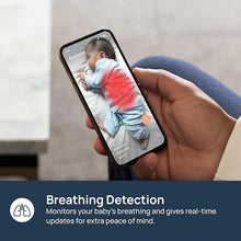 Load image into Gallery viewer, Baby Eye Smart Baby Monitor & Floor Stand, Zero Wearables, Sensor-Free Sleep Breathing Motion Tracker, Cry Detection, Night Vision, 2-Way Audio, AI Monitoring, WiFi Baby Monitor Camera with Phone App