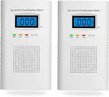 Load image into Gallery viewer, 2 Pack Combination Gas & Carbon Monoxide Detectors - Plug in CO Alarm & Natural Gas Detector with Digital Display, CO Detector & Combustible Gas Detector for Home, Easy to Read