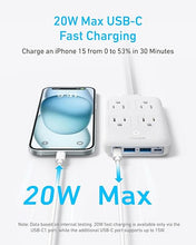 Load image into Gallery viewer, Anker Charging Station, 20W Max 8-in-1 USB-C Power Strip for iPhone 15/14 and MacBook Air/Pro, 5 ft Thin Cord with 4 AC, 2 USB-A, and 2 USB-C Ports, Fast Charging Desktop Charger for Travel, Office