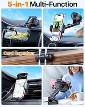 Load image into Gallery viewer, HTU 2024 Best Car Phone Holder Mount ?80+LBS Strongest Suction & Military 5-in-1? Universal Upgraded Dashboard Windshield Vent Truck Stand for iPhone 16 15 14 Android?Patent & Safety Certs?, Grey