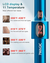 Load image into Gallery viewer, 7MAGIC Hair Straightener, Ceramic Flat Iron with LCD, Professional 2 in 1 Hair Iron for Thick Hair, 11 Heat Settings Styling Tool