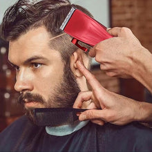 Load image into Gallery viewer, Professional Hair Clippers for Men Electric Beard Trimmer Cordless Barber Clippers for Hair Cutting with T-Blade Edgers Rechargeable Hair Clipper and Trimmer Kit with LED Mens Christmas Gifts (Red)