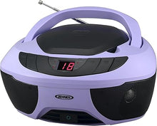 Load image into Gallery viewer, Jensen CD-475PL Portable Sport Stereo Boombox CD Player with AM/FM Radio and Aux Line-in & Headphone Jack (Lavender Purple)