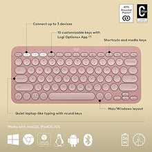 Load image into Gallery viewer, Logitech Pebble Keys 2 K380s, Multi-Device Bluetooth Wireless Keyboard with Customizable Shortcuts, Slim and Portable, Easy-Switch for Windows, macOS, iPadOS, Android, Chrome OS - Tonal Rose
