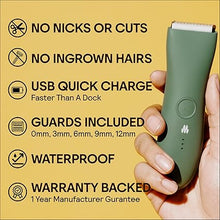Load image into Gallery viewer, MERIDIAN Body Hair Trimmer for Men, Bikini Trimmer for Women, Ball Trimmer Men, Pubic Hair, No Nick, No Cut, No Razor Burn, Groin and Body Shaver - Waterproof & Rechargeable Body Groomer - Sage