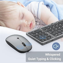 Load image into Gallery viewer, Foldable Keyboard and Mouse for Laptop, Travel Bluetooth Folding Keyboard Mouse with Portable Case, Rechargeable Keyboard for Business, 2.4G Wireless & Bluetooth, for iPad Tablets Laptop iOS Android