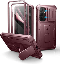 Load image into Gallery viewer, Dexnor for Samsung Galaxy S25 Plus Case with Built-in Slide Camera Cover & Screen Protector & Kickstand,Heavy-Duty Shockproof Rugged Case Full-Body Bumper Cover for Galaxy S25 Plus(2025),Maroon Red