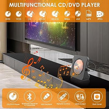 Load image into Gallery viewer, CD Player DVD Player for TV All Region Free Desktop DVD/CD Player for Home with Bluetooth Speakers Display Alarm Clock FM Radio with CD Player USB Card Playback