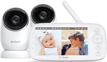 Load image into Gallery viewer, NovaView Video Baby Monitor with 2 Cameras - 5” 1080P HD Screen, Ultra-Low Radiation, 5000mAh Battery, Night Vision, Real-Time/VOX, 2X/4X Zoom, Pan & Tilt, 1000ft Range, 2-Way Audio, No WiFi