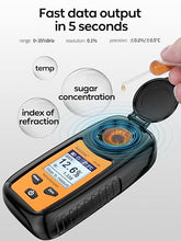 Load image into Gallery viewer, Digital Sugar Brix Refractometer brix Meter Automatic Temperature Compensation Range 0-35%?±0.2% Precision, Perfect for Fruits, Juices, Vegetables, Drinks and Coffee