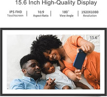 Load image into Gallery viewer, Frameo 15.6 Inch Large Digital Picture Frame WiFi Electronic Smart Digital Photo Frame 32GB 1920 * 1080 IPS Touch Screen Wall Mountable Auto-Rotate iOS Android Easy Setup to Photo or Video Best Gift