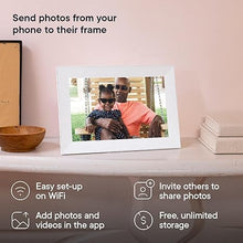 Load image into Gallery viewer, Aura Digital Picture Frame - 10.1" HD Display | Wirecutter's Best Digital Frame for Gifting - Send Photos Directly from Your Phone from Anywhere | Quick & Easy Setup Over WiFi - Free Aura App | White