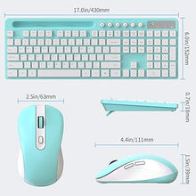 Load image into Gallery viewer, Wireless Keyboard and Mouse Combo, MARVO 2.4G Ergonomic Wireless Computer Keyboard with Phone Tablet Holder, Silent Mouse with 6 Button, Compatible with MacBook, Windows (Blue)
