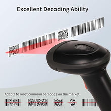 Load image into Gallery viewer, Barcode Scanner Wireless, 1D 2D QR Code Scanner Handheld Versatile 2-in-1 2.4Ghz Wireless & USB Wired Book Scanner for Personal Library, Warehouse Inventory, Clothing Shops and More