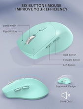 Load image into Gallery viewer, Wireless Keyboard and Mouse Combo - Full-Sized Ergonomic Keyboard with Wrist Rest, Phone Holder, Sleep Mode, Silent 2.4GHz Cordless Keyboard Mouse Combo for Computer, Laptop, PC, Mac, Windows (Green)