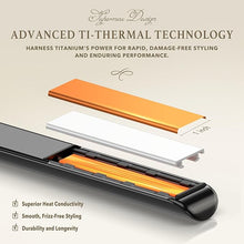 Load image into Gallery viewer, Titanelli 2 in 1 Titanium Hair Straightener and Curler | 100% Pure Ti-Thermal Technology Flat Iron | 1-Inch Professional Styling | Available in Black, Gold, and Pink (Black)