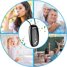 Load image into Gallery viewer, Personal Air Purifier,Timeage Wearable Air Purifier Necklace, Portable Mini Air Ionizer Eliminates Pollen,Smoke,Dust for Outdoor,Travel(Black)