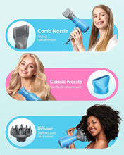 Load image into Gallery viewer, Wavytalk Professional Hair Dryer Blow Dryer with Diffuser and Concentrator for Curly Hair 1875W Ionic Salon Hair Dryer with Ceramic Technology Fasting Drying Light and Quiet