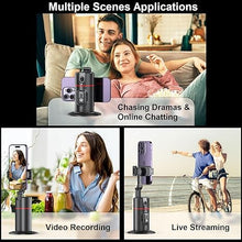 Load image into Gallery viewer, Auto Face Tracking Tripod with Remote - 360° Rotation Auto Tracking Phone Holder Smart Tracking Phone Stand Moving Tripod for iPhone Content Creator Essentials for Video Vlog Live Stream (Black 02)