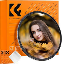 Load image into Gallery viewer, K&F Concept 58mm Spiral Halo Camera Lens Filter, Premium Optical Glass Halo Swirl Special Effect Filter with Cleaning Cloth for Camera Lens