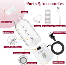 Load image into Gallery viewer, Portable Personal Blender 17 OZ/500 ML Juicer, 175W Personal Size Blender, Ideal for Smoothies, Ice Blending, Juicing, and Food Processing, Compact, Convenient, and Versatile (White)