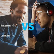 Load image into Gallery viewer, USB Headphones with Microphone for Laptop, 7.5ft Magnetic Wired Earbuds Noise Isolation in-Ear Earphones with Mute Volume Control Stereo Bass for PC Desktop Dell HP Acer Laptop Meetings/Music,School