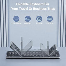 Load image into Gallery viewer, Foldable Keyboard and Mouse for Laptop, Travel Bluetooth Folding Keyboard Mouse with Portable Case, Rechargeable Keyboard for Business, 2.4G Wireless & Bluetooth, for iPad Tablets Laptop iOS Android