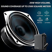 Load image into Gallery viewer, Wireless Voice Amplifier Bluetooth, Microphone Amplifier Wireless 25 Watt Sound System Portable with Mic, 2000mAh Rechargeable Lithium Battery for Teachers/Tour Guide S28