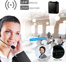 Load image into Gallery viewer, Wireless Voice Amplifier Bluetooth, Microphone Amplifier Wireless 25 Watt Sound System Portable with Mic, 2000mAh Rechargeable Lithium Battery for Teachers/Tour Guide S28
