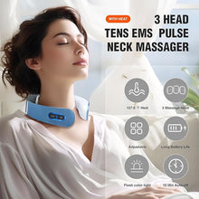 Load image into Gallery viewer, Neck Massager for Pain Relief, FSA HSA Eligible Items, Electric Pulse Neck Massager with Heat, 9 Modes 50 Levels Cordless Cervical Neck Massage for Women Men