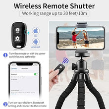 Load image into Gallery viewer, Aureday Phone Tripod, Flexible Tripod for iPhone and Android Cell Phone, Portable Small Tripod with Wireless Remote and Clip for Video Recording/Vlogging/Selfie Black